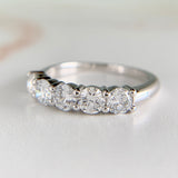 1.08ctw 5 Stone Lab Diamond Band 14k White Gold