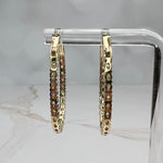 2.93ctw Large Oval Lab Diamond Inside Out Hoops 14k Yellow Gold