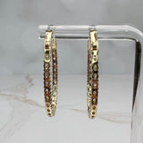 2.93ctw Large Oval Lab Diamond Inside Out Hoops 14k Yellow Gold