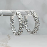 3.78ctw Lab Diamond Inside Out Huggie Earrings 14k White Gold