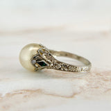 Antique Art Deco Pearl Ring 14k