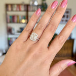 2.8ctw Emerald Cut Lab Diamond Halo Ring 14k