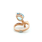 Aquamarine and Diamond Ring 14k Rose Gold