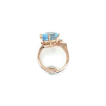 Aquamarine and Diamond Ring 14k Rose Gold
