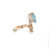 Aquamarine and Diamond Ring 14k Rose Gold