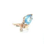 Aquamarine and Diamond Ring 14k Rose Gold