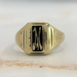 Antique “M” or “W” Signet Ring 12k