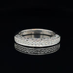 3 Sided Diamond Milgrain Band 14k