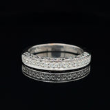 3 Sided Diamond Milgrain Band 14k