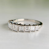 Platinum Graduated Carre Cut Diamond Band