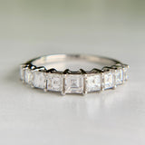 Platinum Graduated Carre Cut Diamond Band
