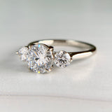 3 Stone Ring Lab Diamonds 14k