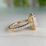 2.8ctw Emerald Cut Lab Diamond Halo Ring 14k