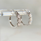 1.1ctw 3 Stone Lab Diamond Small Huggies