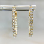 2.44ctw Medium Oval Lab Diamond Inside Out Hoops 14k Yellow Gold