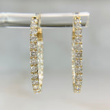 2.44ctw Medium Oval Lab Diamond Inside Out Hoops 14k Yellow Gold