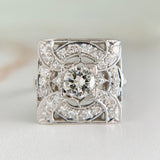 Art Deco Diamond Panel Ring Platinum