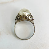 Antique Art Deco Pearl Ring 14k