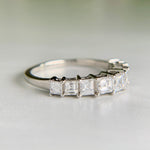 Platinum Graduated Carre Cut Diamond Band