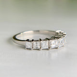 Platinum Graduated Carre Cut Diamond Band