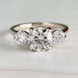 3 Stone Ring Lab Diamonds 14k