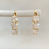 2.2ctw 3 Stone Lab Diamond Small Huggies