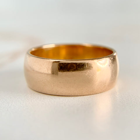 Vintage Wide Gold Band 14k