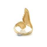 Grooved Bypass Statement Ring 14k