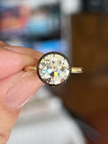 3.26ct Custom Old European Lab Diamond Ring 18k/Platinum