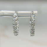 3.78ctw Lab Diamond Inside Out Huggie Earrings 14k White Gold