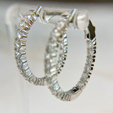 2.79ctw Small Oval Lab Diamond Inside Out Hoops 14k White Gold