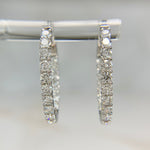 2.79ctw Small Oval Lab Diamond Inside Out Hoops 14k White Gold