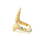 Grooved Bypass Statement Ring 14k