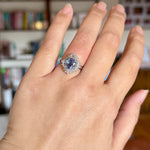 GIA Unheated Ceylon Sapphire and Diamond Ballerina Ring Platinum