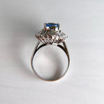 GIA Unheated Ceylon Sapphire and Diamond Ballerina Ring Platinum