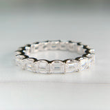 3.25ctw Emerald Cut Lab Diamond Eternity Band 14k