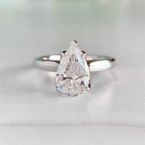 2.06ct Pear Lab Diamond Ring IGI Report