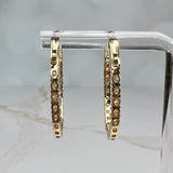 2.44ctw Medium Oval Lab Diamond Inside Out Hoops 14k Yellow Gold