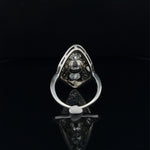 Art Deco Old Cut Diamond and Pearl Ring 14k