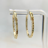 1.65ctw Small Oval Lab Diamond Inside Out Hoops 14k Yellow Gold