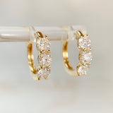 2.2ctw 3 Stone Lab Diamond Small Huggies