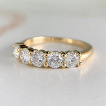 1.08ctw 5 Stone Lab Diamond Band 14k Yellow Gold