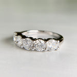 1.95ctw 5 Stone Lab Diamond Band 14k White Gold