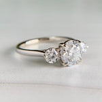 3 Stone Ring Lab Diamonds 14k