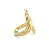 Grooved Bypass Statement Ring 14k