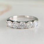 1.08ctw 5 Stone Lab Diamond Band 14k White Gold