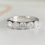 1.08ctw 5 Stone Lab Diamond Band 14k White Gold