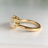 3.28ctw 3 Stone Cushion Lab Diamond Ring 18k IGI Cert