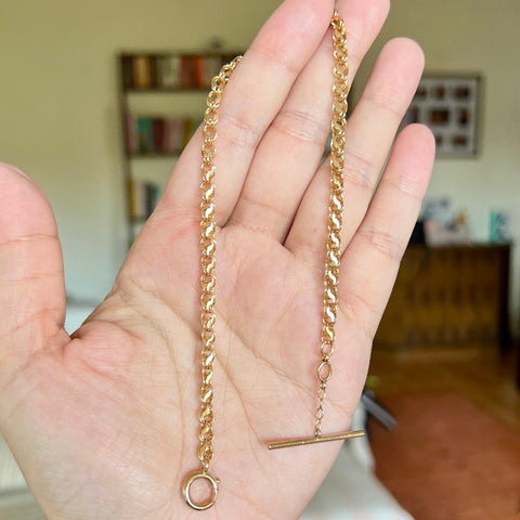 Vintage T Bar Chain 10/14k