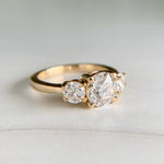 1.5ctw Old European 3 Stone Lab Diamond Ring 10k